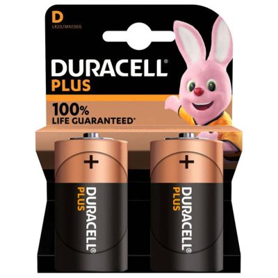 Duracell Plus LR20 Battery Pack of 2