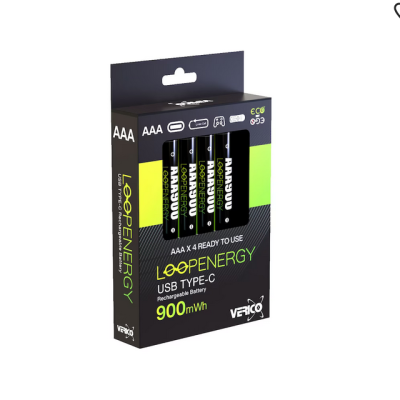 Verico Loop Energy AAA Rechargeable Batteries USB-C