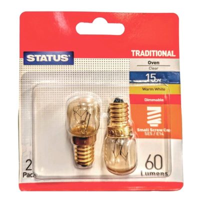 Status SES E14 15w Oven Bulb Pack of 2