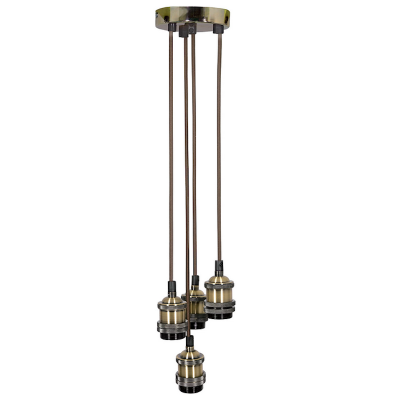 Lyyt Vintage 4 Cluster Pendant E27 Ceiling Light Lamp - Antique Brass