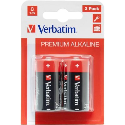 Verbatim Premium C Alkaline Battery 49922 - 2 Pack (Online Only)
