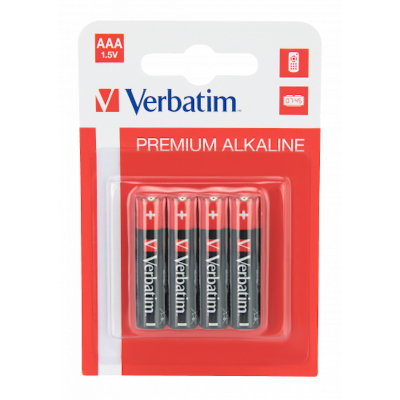 Verbatim Premium AAA Alkaline Battery - 4 Pack