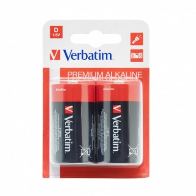 Verbatim Premium D Alkaline Battery 49923 - 2 Pack (Online Only)
