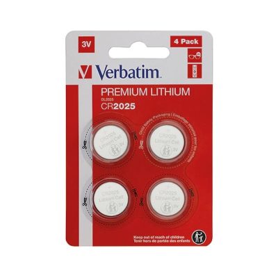 Verbatim Lithium Battery CR2025 3V 4 Pack 49532