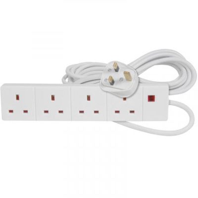 4 Gang 5m UK / IE Plug Extension Cable