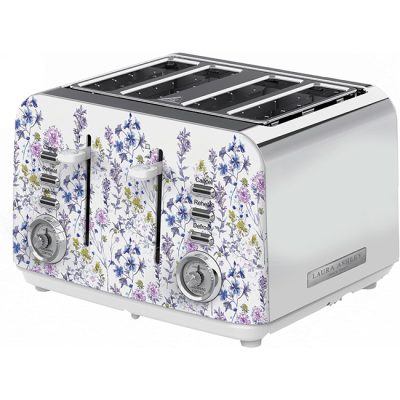 Laura Ashley 4-Slice Electric Toaster with Extra-Wide Slots VQSBT583LAWMUK – Wild Meadow Floral Print