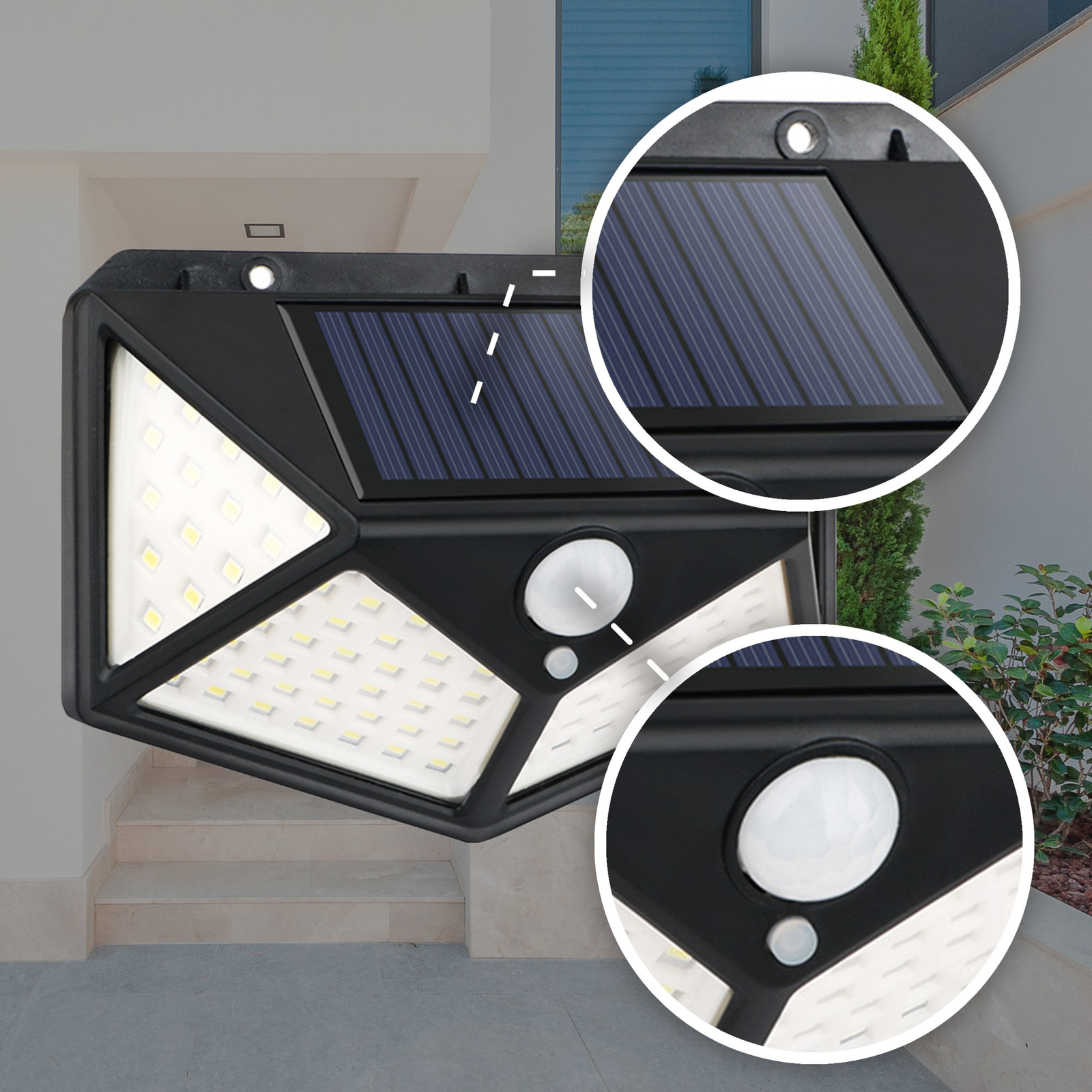 Forever Light SUNARI FLS-65 Solar Lamp | 100 SMD LED 6W 480lm PIR Outdoor Light